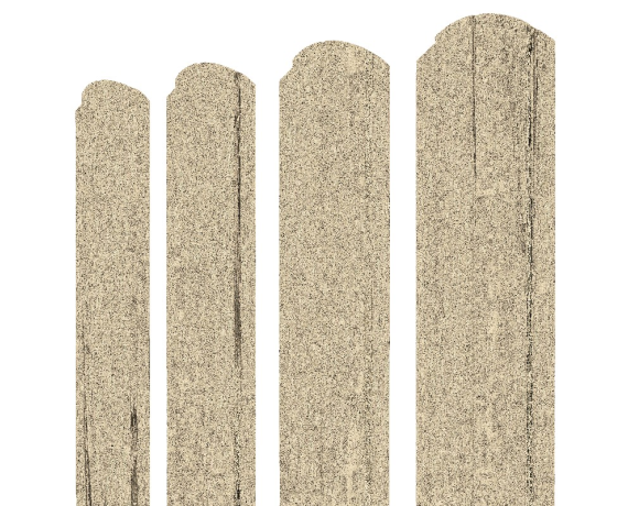 Штакетник Полукруглый Slim фигурный 0,45 Print Elite Milky Wood TwinColor