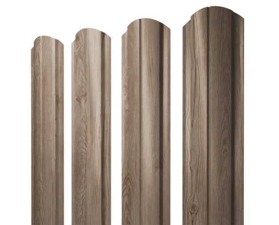Штакетник Полукруглый Slim фигурный 0,45 Print Elite White Wood TwinColor