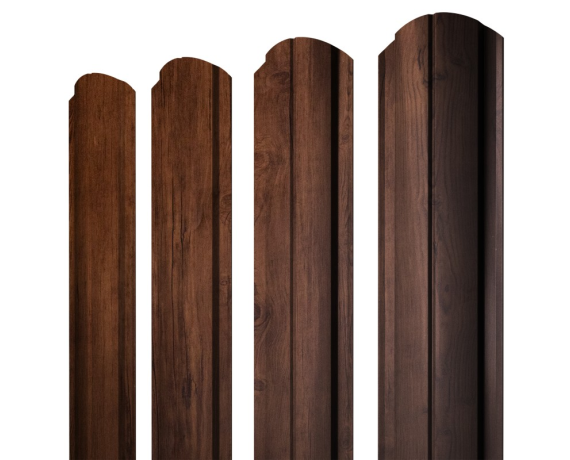 Штакетник Полукруглый Slim фигурный 0,4 Print Premium Cherry Wood Fresh TwinColor