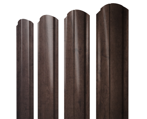 Штакетник Полукруглый Slim фигурный 0,45 Print Premium Antique Wood TwinColor