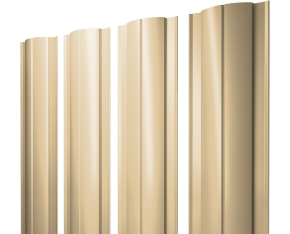 Штакетник Круглый с прямым резом 0,45 PE RAL 1014 слоновая кость