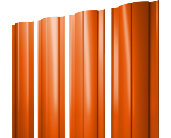 Штакетник Круглый с прямым резом 0,45 PE RAL 2004 оранжевый