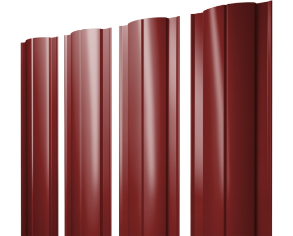 Штакетник Круглый с прямым резом 0,45 PE RAL 3011 коричнево-красный