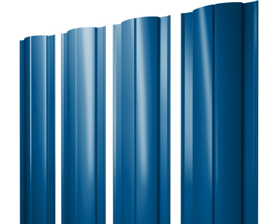 Штакетник Круглый с прямым резом 0,45 PE RAL 5005 сигнальный синий