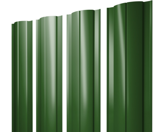 Штакетник Круглый с прямым резом 0,45 PE RAL 6002 лиственно-зеленый
