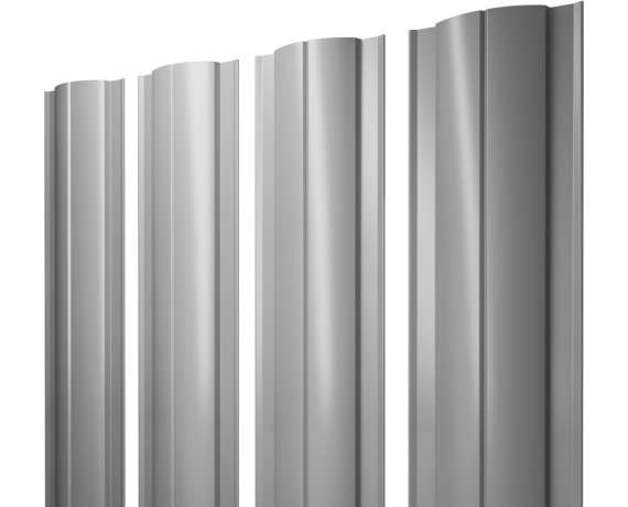 Штакетник Круглый с прямым резом 0,45 PE RAL 7004 сигнальный серый