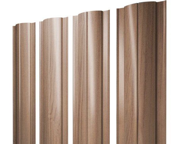 Штакетник Круглый с прямым резом 0,45 Print Elite Honey Wood TwinColor