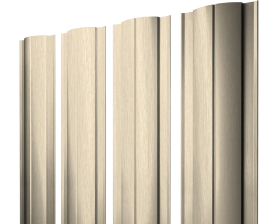 Штакетник Круглый с прямым резом 0,45 Print Elite Milky Wood TwinColor
