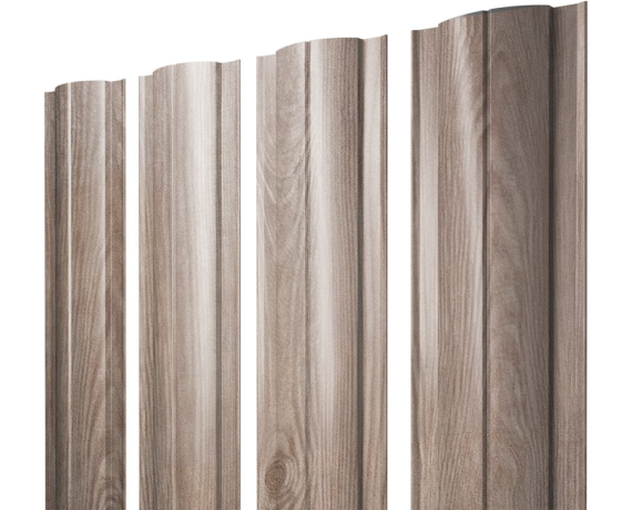 Штакетник Круглый с прямым резом 0,45 Print Elite White Wood TwinColor