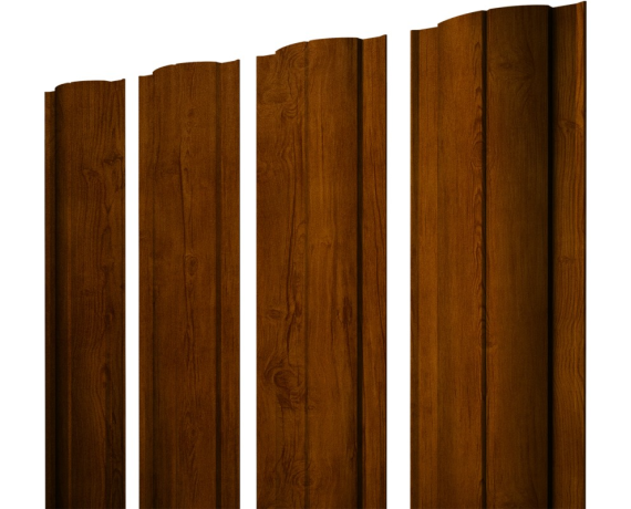 Штакетник Круглый с прямым резом 0,4 Print Premium Golden Wood Intense FTC