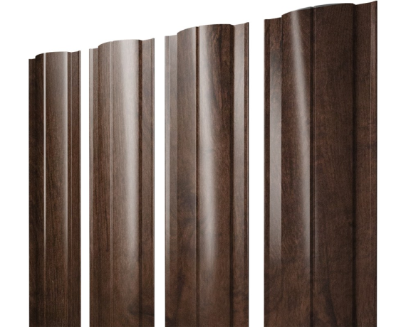 Штакетник Круглый с прямым резом 0,45 Print Premium Antique Wood TwinColor