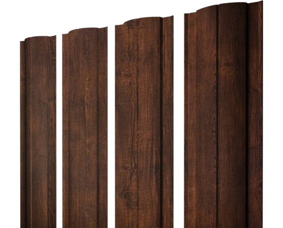 Штакетник Круглый с прямым резом 0,45 Print-Double Premium Cherry Wood Dark F