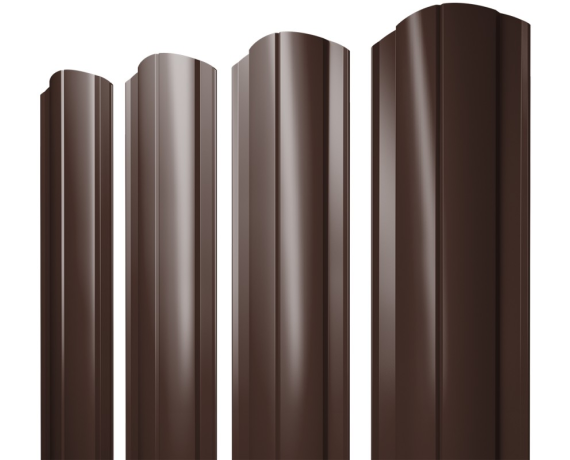 Штакетник Круглый фигурный 0,45 Drap-double TX RAL 8017 шоколад