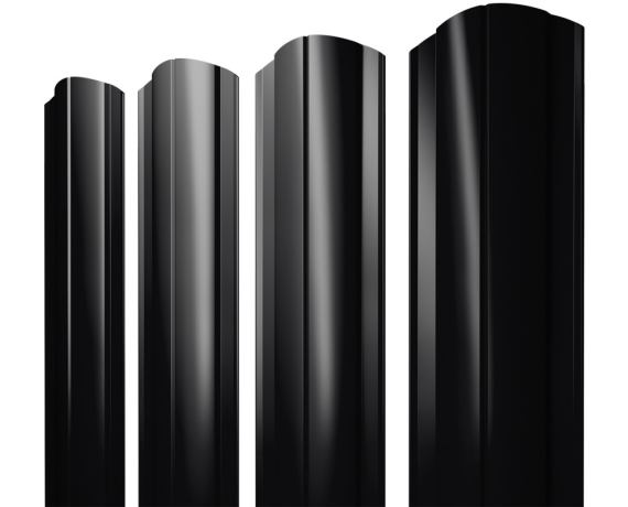Штакетник Круглый фигурный 0,45 PE-Double RAL 9005 черный