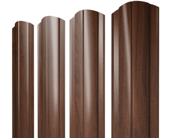 Штакетник Круглый фигурный 0,45 Print Elite Choco Wood TwinColor