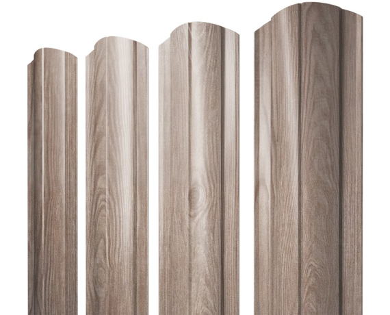 Штакетник Круглый фигурный 0,45 Print Elite White Wood TwinColor