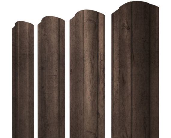 Штакетник Круглый фигурный 0,45 Print Premium Almond Wood Fresh