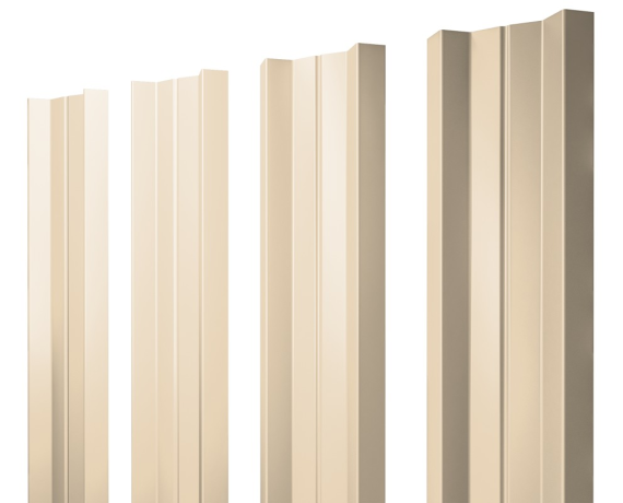 Штакетник М-образный А с прямым резом 0,45 PE RAL 1015 светлая слоновая кость