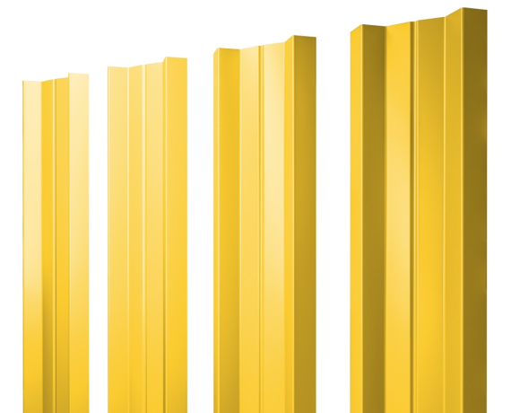 Штакетник М-образный А с прямым резом 0,45 PE RAL 1018 цинково-желтый
