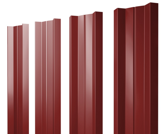 Штакетник М-образный А с прямым резом 0,45 PE RAL 3011 коричнево-красный