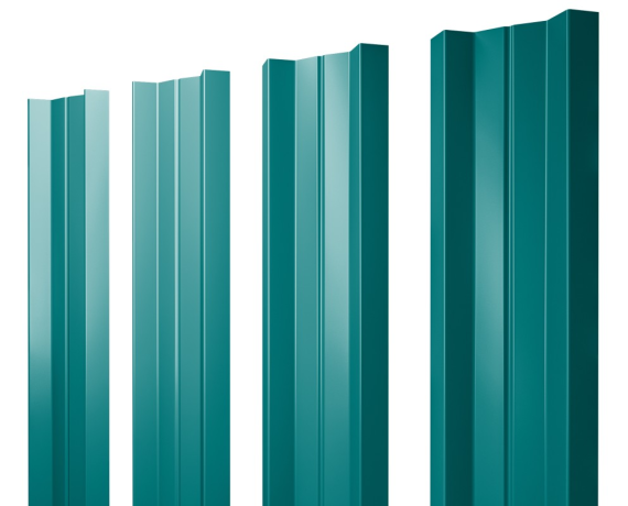 Штакетник М-образный А с прямым резом 0,45 PE RAL 5021 водная синь