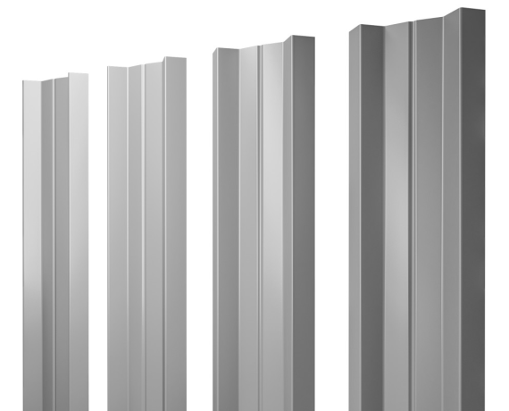 Штакетник М-образный А с прямым резом 0,45 PE RAL 7004 сигнальный серый