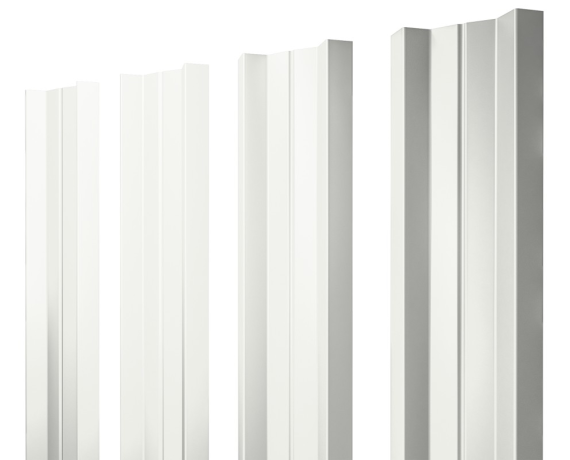 Штакетник М-образный А с прямым резом 0,45 PE RAL 9003 сигнальный белый