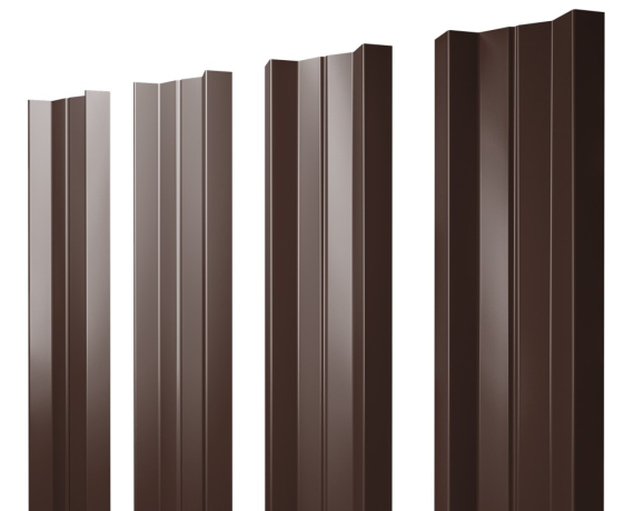 Штакетник М-образный А с прямым резом 0,45 PE-Double RAL 8017 шоколад