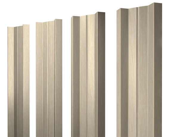 Штакетник М-образный А с прямым резом 0,45 Print Elite Milky Wood TwinColor