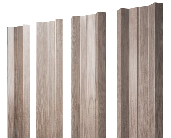 Штакетник М-образный А с прямым резом 0,45 Print Elite White Wood TwinColor