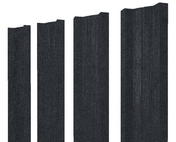 Штакетник М-образный А с прямым резом 0,45 Print Premium Grey Wood TwinColor