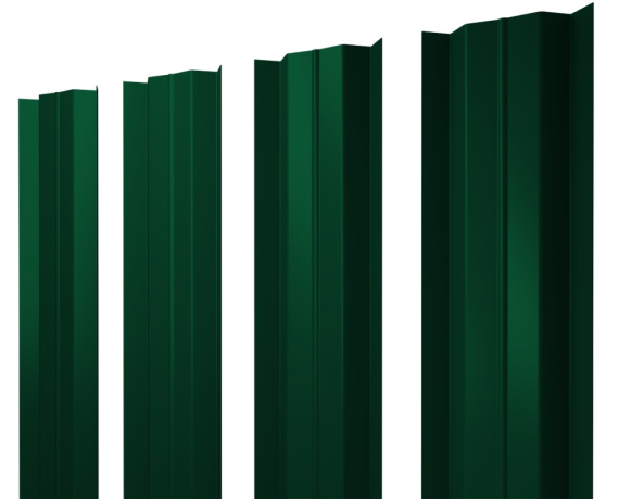 Штакетник М-образный В с прямым резом 0,45 Drap RAL 6005 зеленый мох