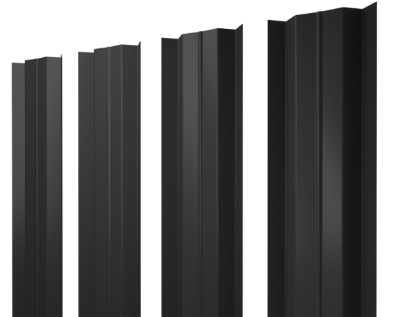 Штакетник М-образный В с прямым резом 0,5 Drap RAL 7016 антрацитово-серый