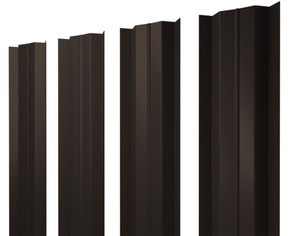 Штакетник М-образный В с прямым резом 0,5 Drap RR 32 темно-коричневый