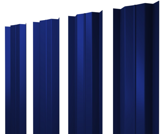 Штакетник М-образный В с прямым резом 0,45 PE RAL 5002 ультрамариново-синий