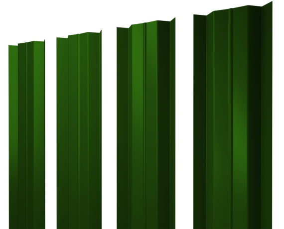 Штакетник М-образный В с прямым резом 0,45 PE RAL 6002 лиственно-зеленый