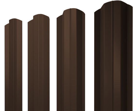 Штакетник М-образный В фигурный 0,4 PE-Matt-Double RAL 8017 шоколад