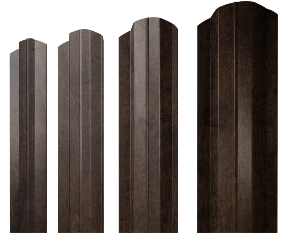 Штакетник М-образный B фигурный 0,45 Print Elite Antique Wood TwinColor