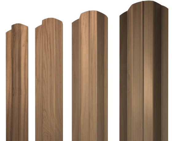 Штакетник М-образный B фигурный 0,45 Print Elite Honey Wood TwinColor