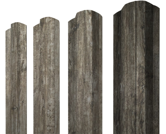 Штакетник М-образный B фигурный 0,45 Print Elite Nordic Wood TwinColor