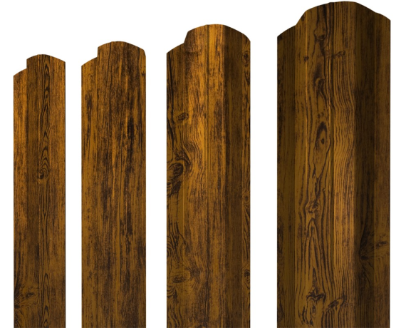 Штакетник М-образный B фигурный 0,4 Print Premium Golden Wood Fresh TwinColor