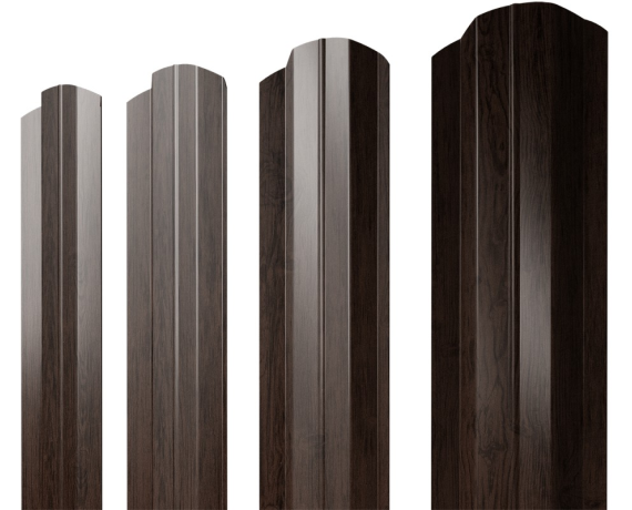 Штакетник М-образный B фигурный 0,45 Print Premium Antique Wood TwinColor