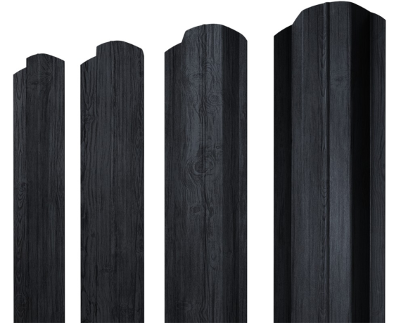 Штакетник М-образный B фигурный 0,45 Print Premium Grey Wood TwinColor