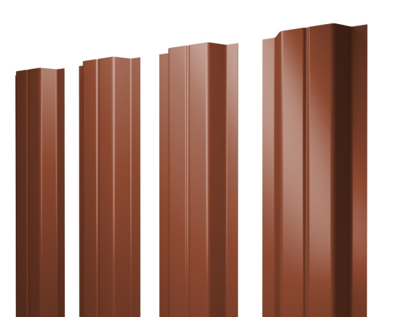 Штакетник П-образный A с прямым резом 0,45 Drap RAL 8004 терракота