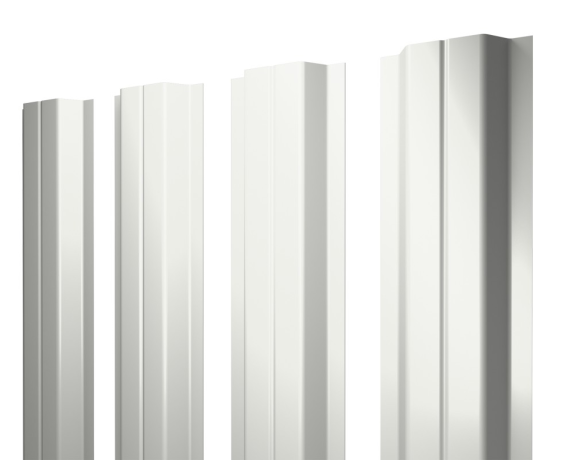 Штакетник П-образный A с прямым резом 0,45 Drap RAL 9003 сигнальный белый