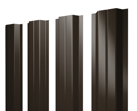 Штакетник П-образный A с прямым резом 0,45 Drap RR 32 темно-коричневый