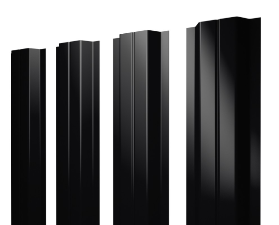 Штакетник П-образный A с прямым резом 0,5 Drap RAL 9005 черный