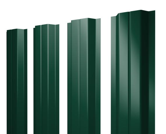 Штакетник П-образный A с прямым резом 0,45 PE-Double RAL 6005 зеленый мох