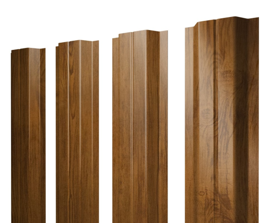 Штакетник П-образный A с прямым резом 0,45 Print Elite Golden Wood TwinColor