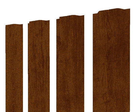 Штакетник П-образный A с прямым резом 0,45 Print-Double Premium Golden Wood Intense F